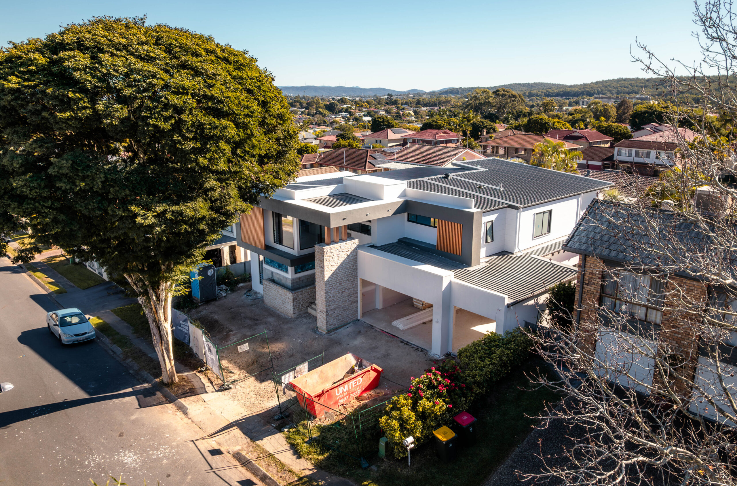 Birds eye view of home build in progress - BESA