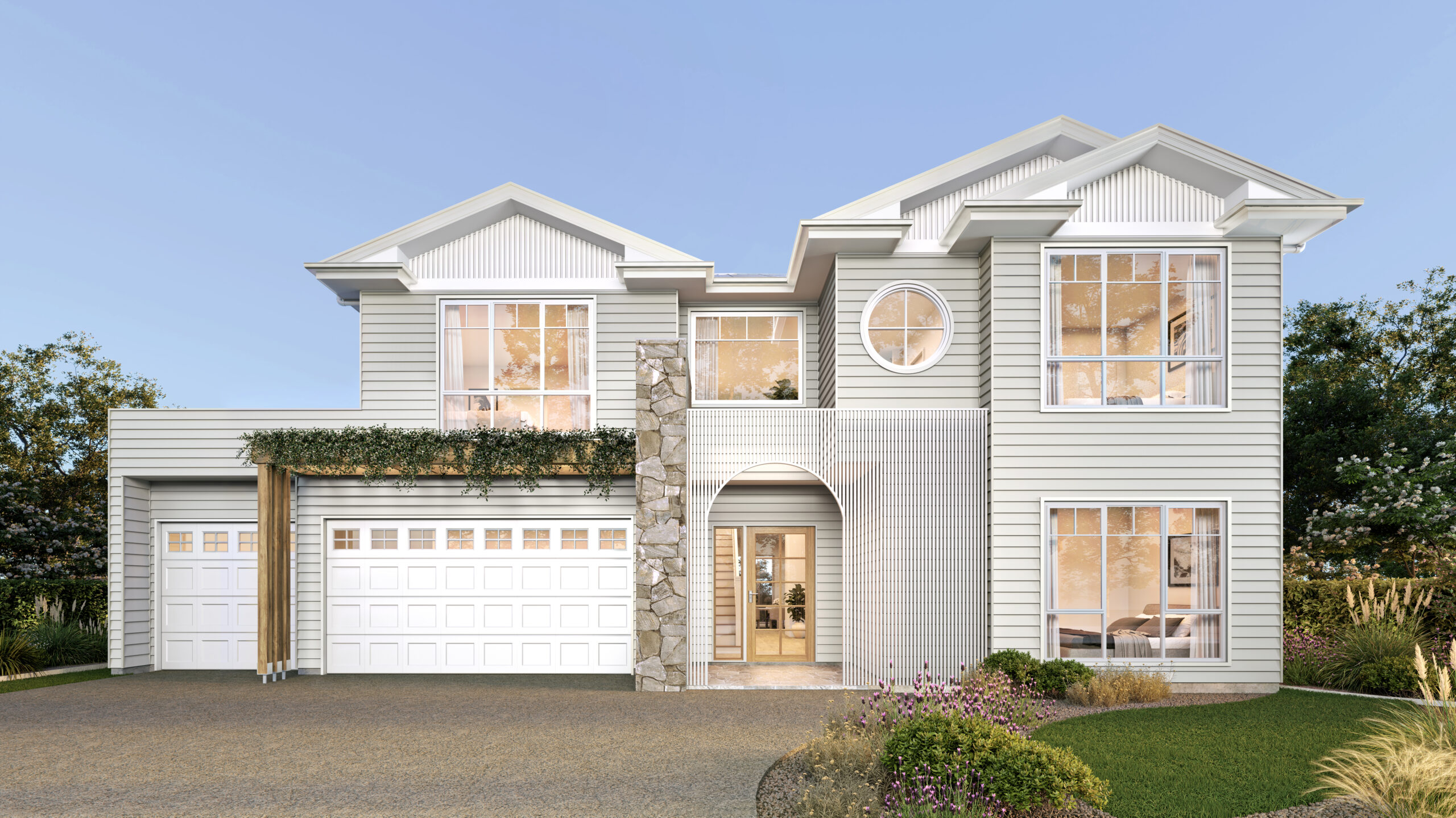 Front view of completed home build for Fig Tree Pocket III project