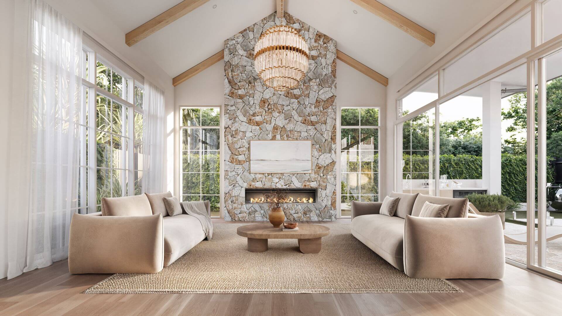 Modern Queenslander luxury living room by BESA