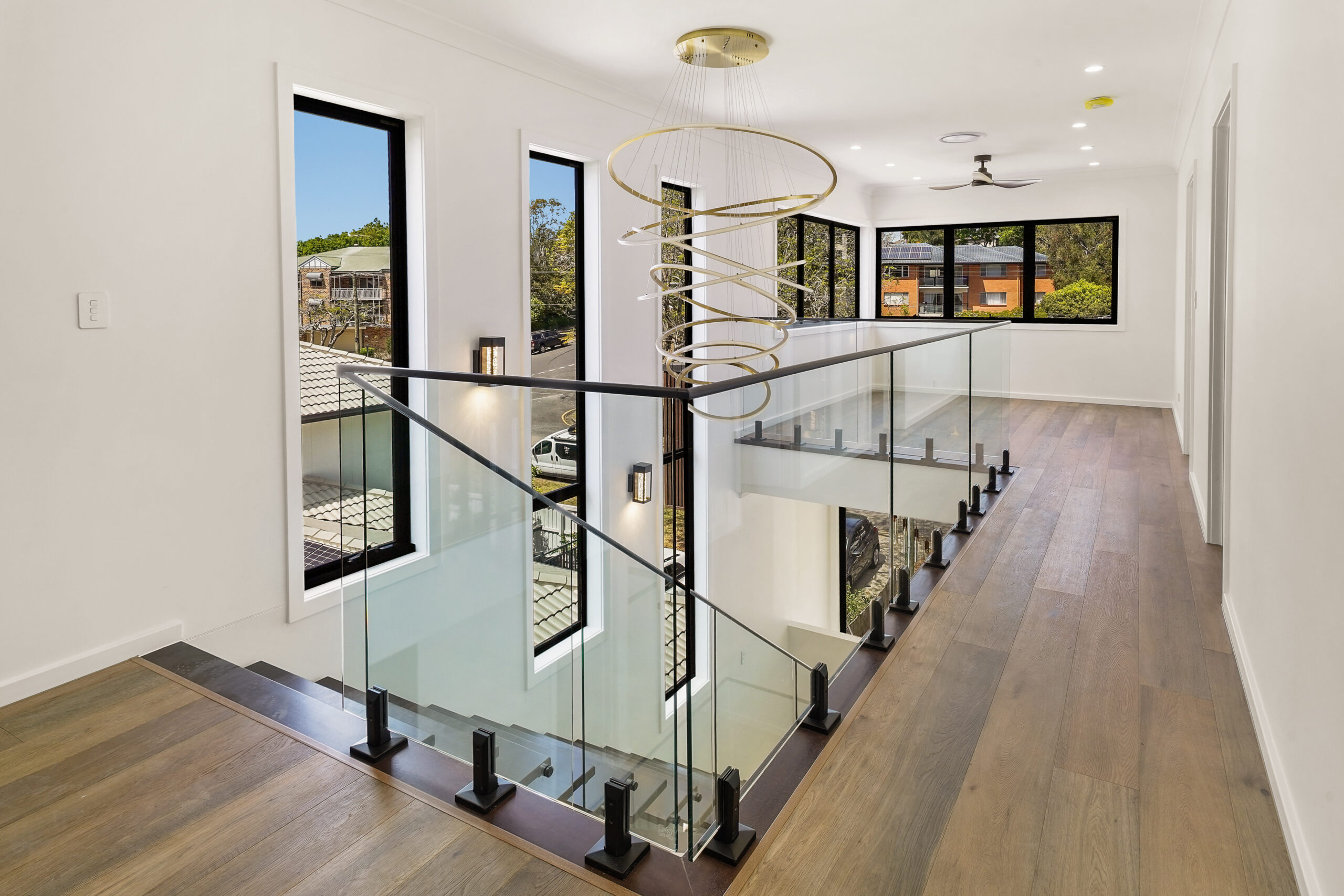 Top of staircase from a BESA split-level home build in Salisbury, Brisbane