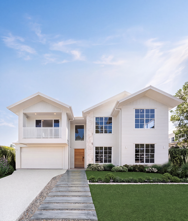 Hamptons-style custom home by BESA custom home builders in Brisbane