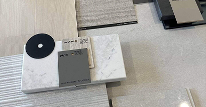 Interior design material and finish selections for a BESA custom home