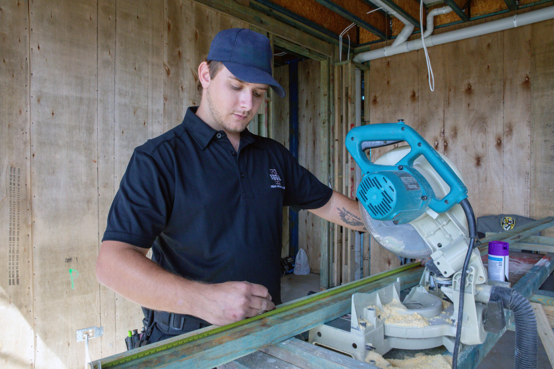 A member of BESA's in-house carpentry team onsite.